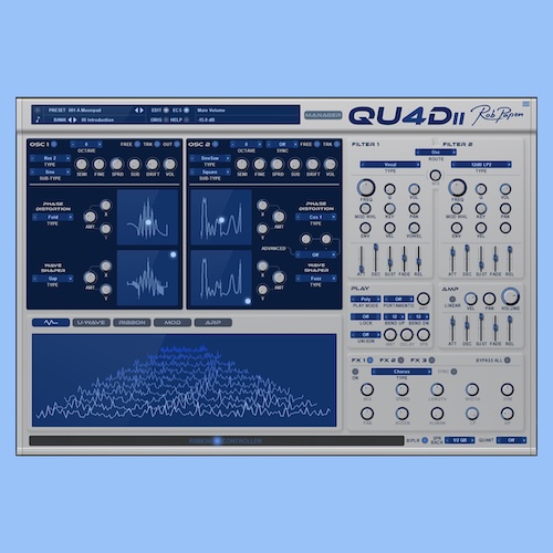 Rob Papen「Quad-2」フェーズディストーションとウェーブシェイピングを組み合わせ、XYパッドで複雑な音色を作り出すソフトシンセサイザー｜DTMプラグインセール
