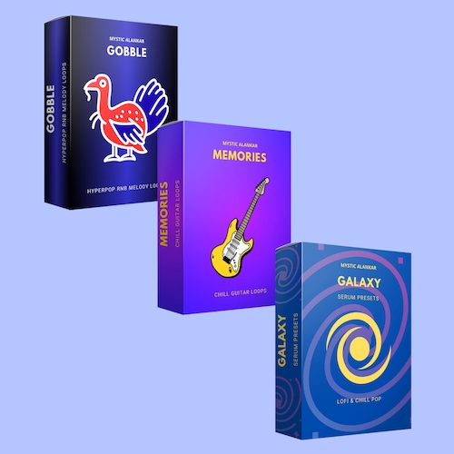 Mystic Alankar「Galaxy・Memories・Gobble」Serumプリセット20種類・ギターループ100種類・メロディーループ20種類を無料で入手！DTMプラグインセール