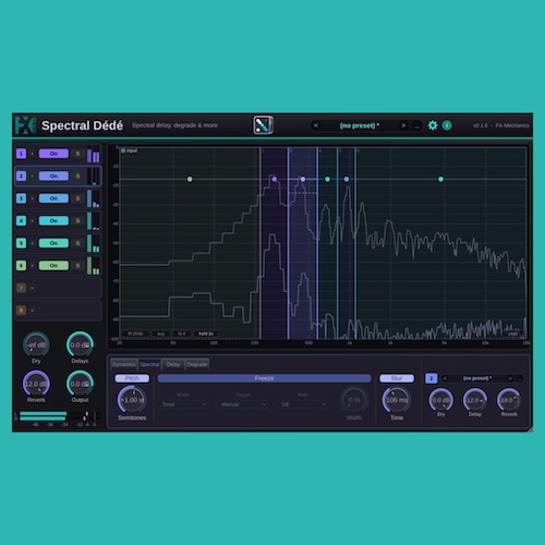 FX-Mechanics「Spectral Dédé」最大8つの周波数帯域にディレイ・リバーブ・ピッチシフトなどを個別に適用できる無料スペクトル・マルチエフェクトプラグイン｜DTMプラグインセール