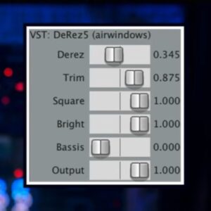 Airwindows「DeRez5」デジタル特有の粗さやザラつきを生み出す！Square・Trimによる音質加工に対応したLo-Fiエフェクトプラグイン｜DTMプラグインセール
