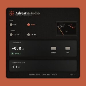 Adrestia Audio「Level Box」目標音量にワンクリックで調整できる無料ゲインステージングプラグイン｜DTMプラグインセール