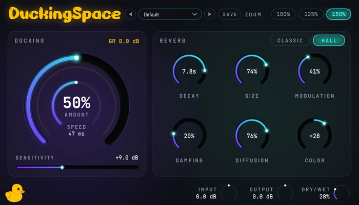 Sonic Skunk「DuckingSpace」サイドチェイン設定なしで原音の明瞭さとリバーブの広がりを両立する無料ダッキングリバーブプラグイン｜DTMプラグインセール