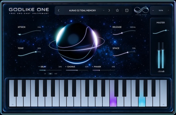 Godlike Loops「GODLIKE ONE」39種類の音色を収録した無料ソフト音源!Trap・Hip-Hop向けのKeys・Bells・Leads・Padsを搭載|DTMプラグインセール