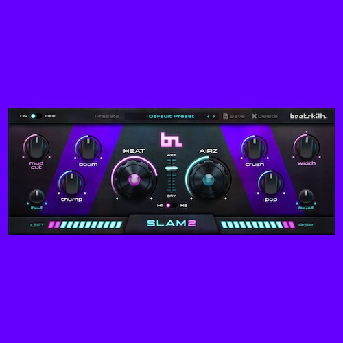 BeatSkillz「SLAM2」8種類のコントロールで低音の厚み・パンチ・ステレオの広がりを調整！ドラム・ボーカル・ミックス全体に使えるサウンドエンハンサー｜DTMプラグインセール