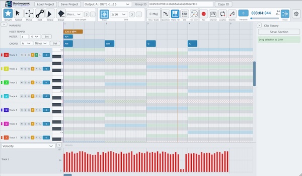 Shadowgenic「Shadowgenic VST PianoRoll」DAW標準とは別のピアノロールを追加!MIDIノートやコードを編集してソフト音源へ送信できるVST3プラグイン|DTMプラグインセール