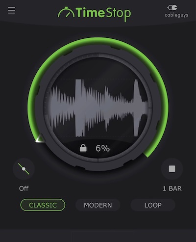 Cableguys「TimeStop」3種類のモードで自在なテープストップ効果を作成！DAWオートメーションでピッチ変化を描けるエフェクトプラグイン｜DTMプラグインセール