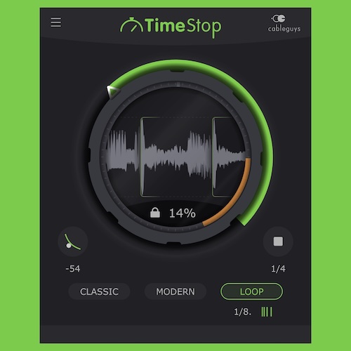 Cableguys「TimeStop」3種類のモードで自在なテープストップ効果を作成！DAWオートメーションでピッチ変化を描けるエフェクトプラグイン｜DTMプラグインセール