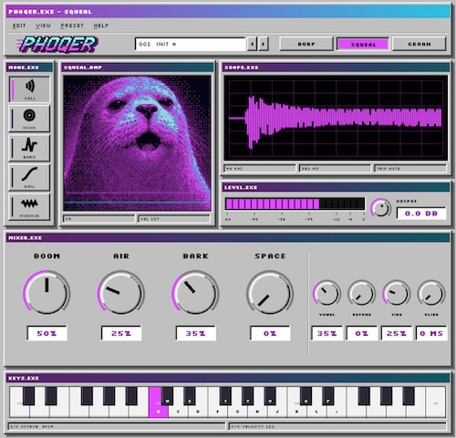 LWNX DSP「PHOQER」アザラシの鳴き声を楽器として演奏できる無料シンセ音源！3種類の声と5種類の発声モードでユニークなサウンドを制作｜DTMプラグインセール