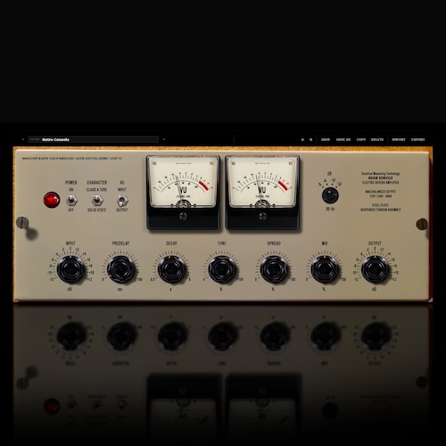 M Media Audio「Room Service」金属製プレート特有の密度の高い残響を再現！Tube・Solid Stateの音色切り替えでボーカルやドラムに奥行きを加える無料リバーブプラグイン｜DTMプラグインセール