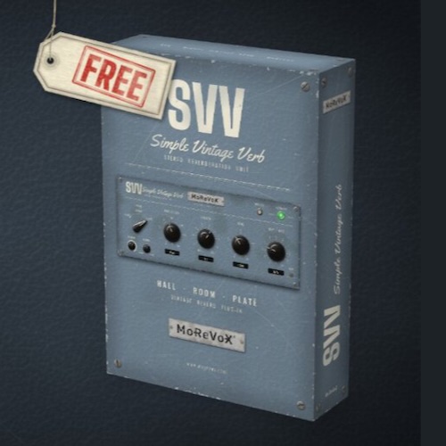 MoReVoX「SVV」無料ヴィンテージリバーブプラグイン！HALL・ROOM・PLATEの3種類の空間と5つのパラメーターで残響を調整｜DTMプラグインセール