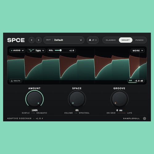 Sample Roll「spce」キックとベースの周波数の重なりを自動分析！必要な帯域だけをダッキングして低音の迫力を維持するサイドチェインプラグイン｜DTMプラグインセール