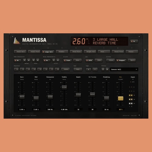 Sliding Cheesecake Records「Mantissa」1978年のヴィンテージ・デジタルリバーブを再現！8種類の残響とコーラスを収録した無料プラグイン｜DTMプラグインセール