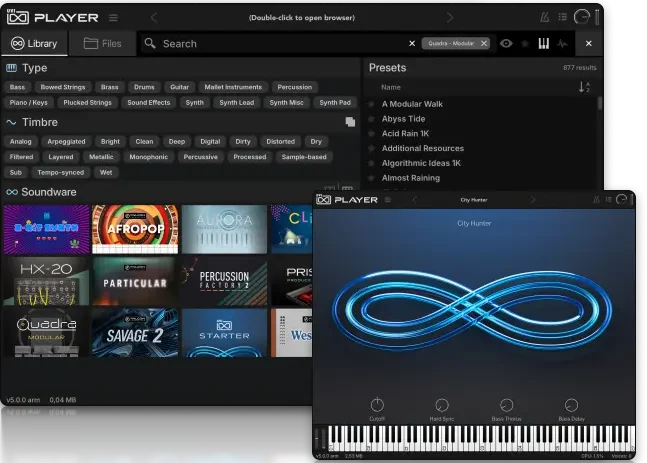 UVI「UVI Player」無料でUVI音源やFalcon Expansionsを再生！50種類のプリセットを収録し、UVI Workstationから進化音源プレーヤー｜DTMプラグインセール