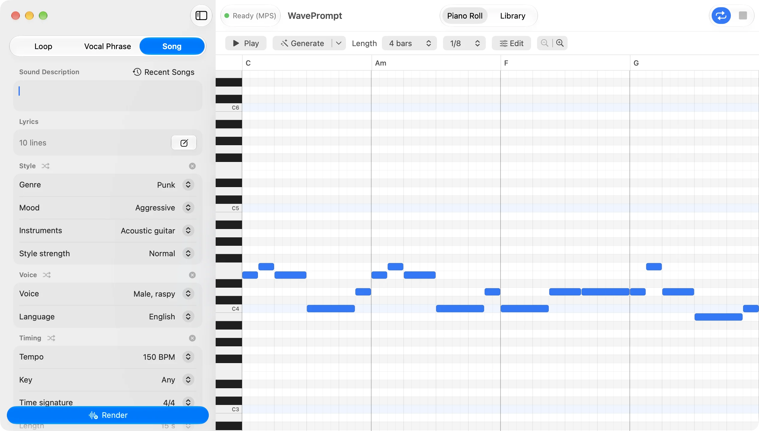 discoDSP「WavePrompt」AIでループや楽曲を無料生成！テキストからループ・ボーカル・楽曲を生成し、メロディやコードも指定できる音楽制作アプリ｜DTMプラグインセール