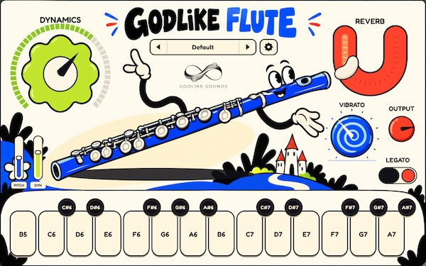 Godlike Loops「Godlike Flute」滑らかなレガートや自然なビブラートで表情豊かなメロディを制作できる無料フルート音源｜DTMプラグインセール