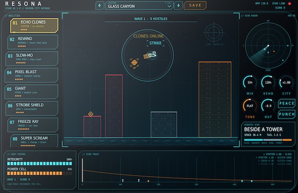 Glitch State Labs「RESONA」3D都市を飛び回りながら残響を操作!16種類の初期反射音と8種類のグリッチエフェクトで空間を演奏するリバーブ|DTMプラグインセール