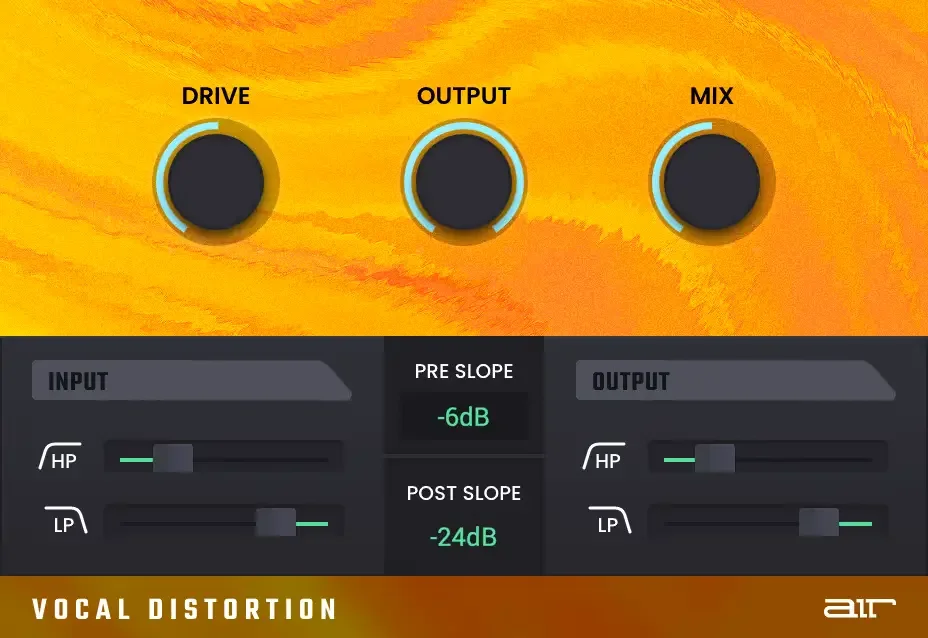 AIR Music Technology「AIR Vocal Distortion」温かみのあるサチュレーションから激しい歪みまで!ボーカルの質感を自在に変えるエフェクトプラグイン|DTMプラグインセール