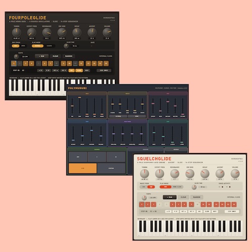 hirokutsu「FourpoleGlide・PolyMusubi・SquelchGlide」3種類の無料シンセサイザー！太いベースから温かいパッド、アシッドサウンドまで対応するVST3プラグイン｜DTMプラグインセール