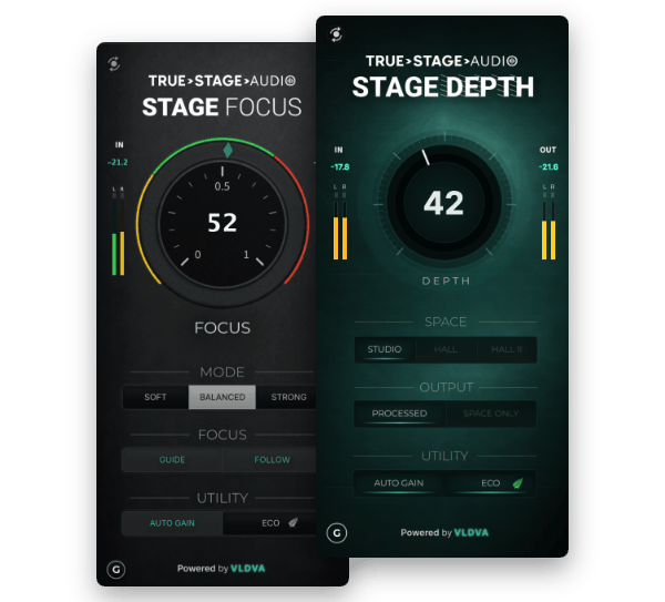 True Stage Audio「Stage Depth + Stage Focus Bundle」音の奥行きと明瞭さを自在に調整！立体的なミックス空間を作る2種類のエフェクトバンドル｜DTMプラグインセール