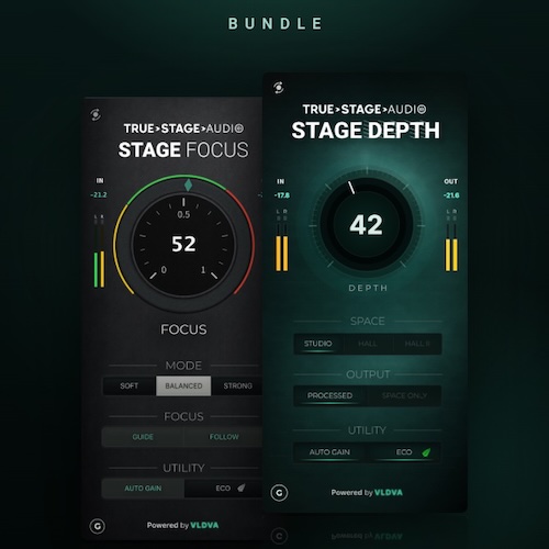 True Stage Audio「Stage Depth + Stage Focus Bundle」音の奥行きと明瞭さを自在に調整！立体的なミックス空間を作る2種類のエフェクトバンドル｜DTMプラグインセール