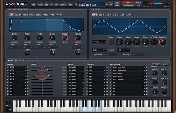 W3PC Audio「WAV3+CORE」6基のオシレーターと330種類以上のプリセットを搭載！トランス系リードからベース、パッドまで制作できる無料シンセ｜DTMプラグインセール