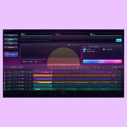AudioPrism「AudioPrism 2.1」楽曲を6つのステムに分離してMIDI変換！耳コピからアレンジ・リミックス制作まで対応する音楽制作ソフト｜DTMプラグインセール