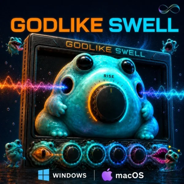GODLIKE LOOPS「GODLIKE SWELL v1.0」ピアノやギターを壮大なシネマティックパッドに変換！幻想的な空間サウンドを作れるエフェクトプラグイン｜DTMプラグインセール
