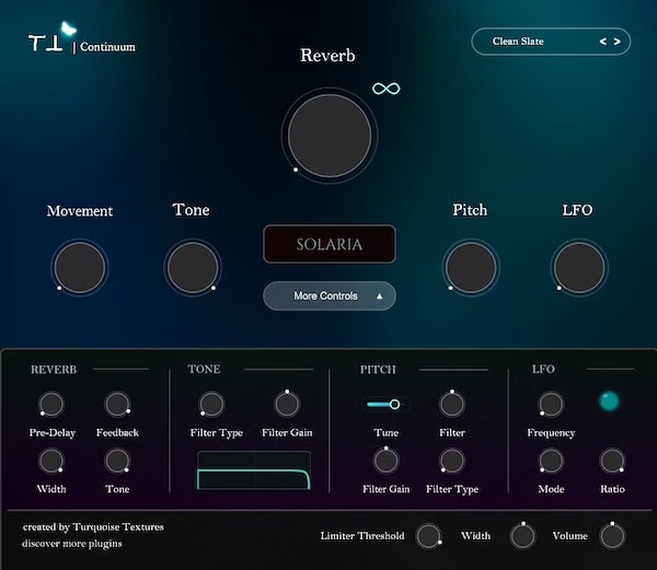 Nick Honchar「Continuum Reverb」3種類の空間アルゴリズムと無限フリーズ機能を搭載！幻想的なアンビエントやドローンサウンドを制作できる無料リバーブプラグイン｜DTMプラグインセール