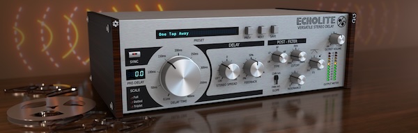D16 Group「Echolite」無料で使えるステレオディレイ！DAWテンポ同期・4種類のフィルター・ステレオスプレッドで多彩なエコーを制作｜DTMプラグインセール
