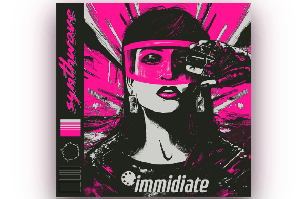 Glitchedtones「Immidiate Synthwave」80年代風シンセウェーブを制作！24種類のキットと72種類のMIDI・96種類のWAVループを収録｜DTMプラグインセール