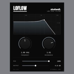 stvdwell「LoFlow」滑らかなトランジションやフィルター演出を手軽に制作！周波数・レゾナンスを直感的に操作できる無料ローパスフィルタープラグイン｜DTMプラグインセール
