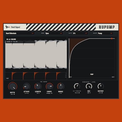 Dead Signal Audio「NuPump」キックに合わせたポンピング効果を手軽に作れる無料サイドチェインプラグイン！4種類の波形とテンポ同期でリズミカルな音量変化を演出｜DTMプラグインセール