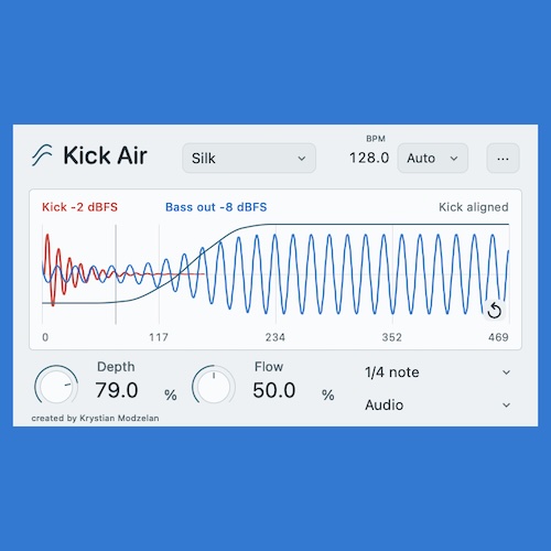 kikk-i「Kick Air」キックとベースの波形を同時表示！音量の戻り方まで視覚的に調整できるサイドチェイン・ダッキングプラグイン｜DTMプラグインセール