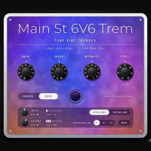 Main St Audio Labs「Main St 6V6 Trem」1964年製Princeton Reverbの真空管バイアス・トレモロを再現した無料プラグイン｜DTMプラグインセール