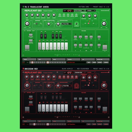 DanimanX「REPLICANT 303」TB-303のアシッドベースを再現する無料シンセサイザー！16ステップシーケンサーと5種類の歪みエフェクトを搭載｜DTMプラグインセール