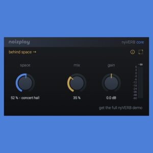 noizplay「nyVERB core」ワンノブで空間の響きを調整できる無料リバーブ！ボーカルブースから大聖堂まで6種類のプリセットをシームレスに切り替えて音作り｜DTMプラグインセール