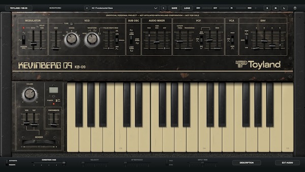 Toyland「KB-09」Roland SH-09を再現した無料アナログシンセ音源！5段階のAGE機能で経年変化による音色の違いも表現｜DTMプラグインセール