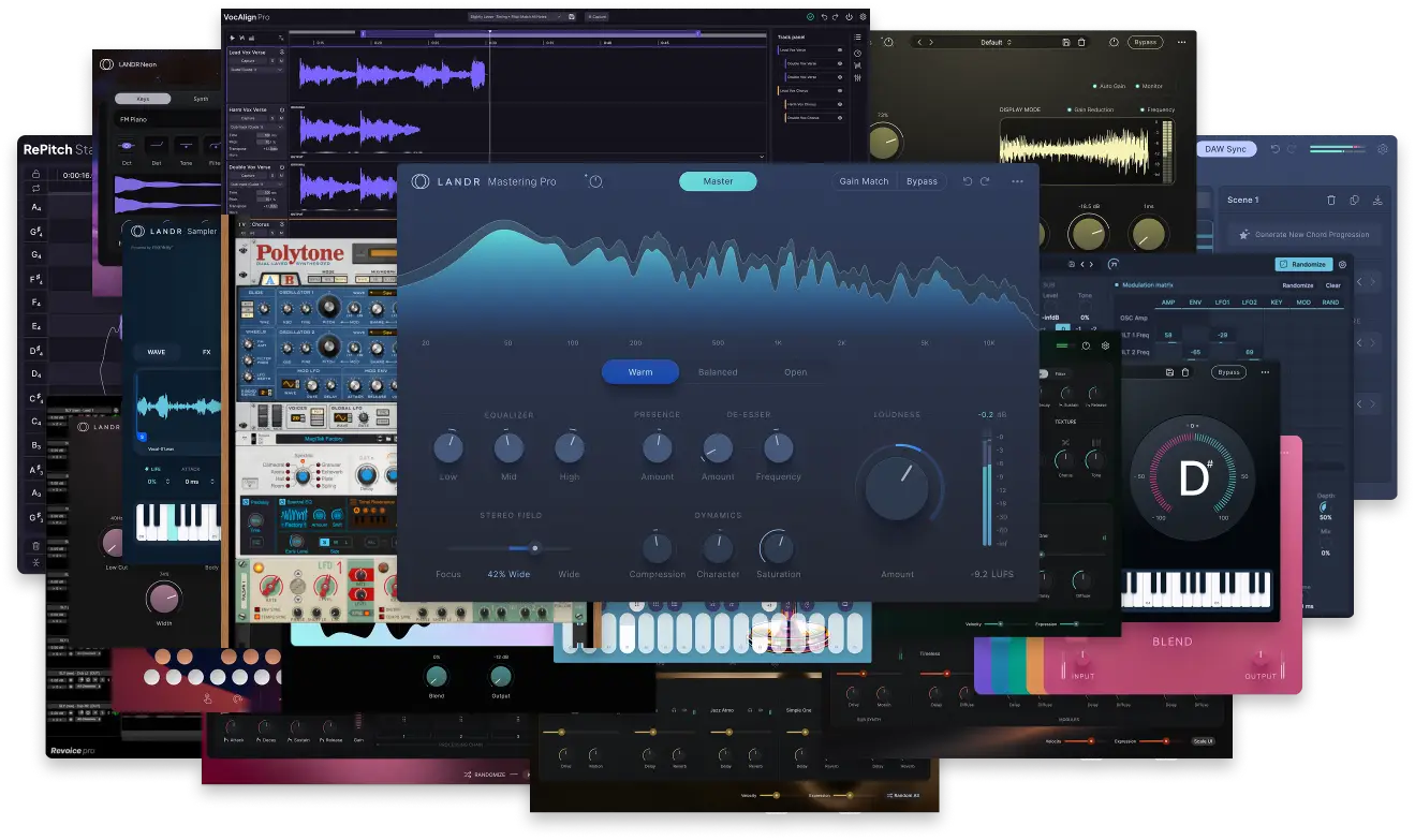 LANDR「Ultimate Bundle 2」Reason RackやVocAlign、Revoice Proなどを収録！AI作曲支援・シンセ音源・ボーカル補正・ミックス・マスタリングまで、音楽制作のあらゆる工程をカバーする総合バンドル｜DTMプラグインセール