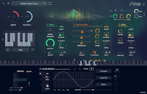 Klevgrand「Altitude Harmony」ボーカルのピッチ補正と最大3声のハーモニー生成を1つで実現!自然な歌声補正から厚みのあるコーラス制作まで対応するプラグイン|DTMプラグインセール