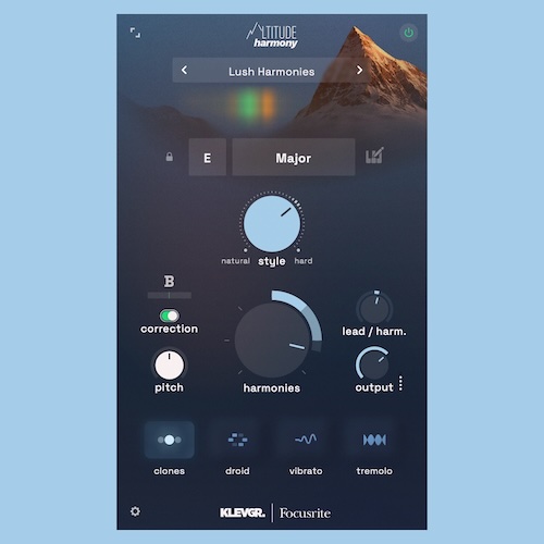 Klevgrand「Altitude Harmony」ボーカルのピッチ補正と最大3声のハーモニー生成を1つで実現！自然な歌声補正から厚みのあるコーラス制作まで対応するプラグイン｜DTMプラグインセール