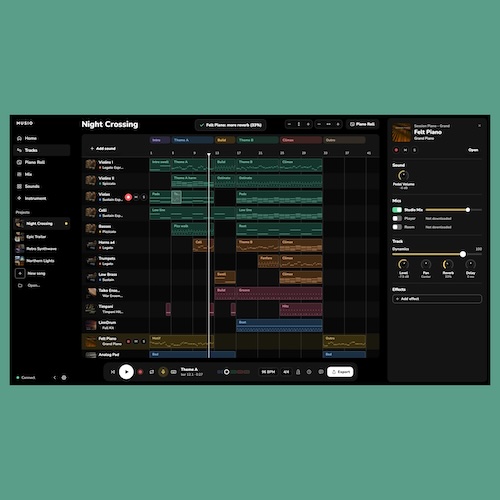 Musio「Musio Studio」作曲・録音・MIDI編集・ミックスまで無料で使える！オーケストラや合唱などのリアルな音源を搭載した音楽制作ソフト｜DTMプラグインセール