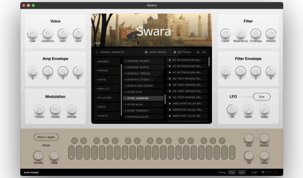 Sonic Nomad「Swara」インド・南アジアの伝統楽器を中心に205種類のサウンドを収録！200種類のMIDIフレーズで民族音楽・映画音楽・Lo-Fi制作に活躍する音源｜DTMプラグインセール