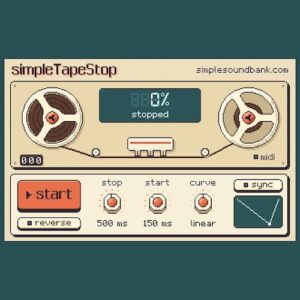simpleSoundbank「simpleTapeStop」テープの停止・再生をリアルに再現！減速・加速・逆再生を自由にコントロールできる無料テープストップエフェクト｜DTMプラグインセール